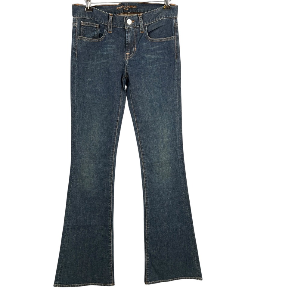 Ralph Lauren 748 Flare Leg Jeans Heritage Blue Denim Womens 31" Waist 37" Inseam